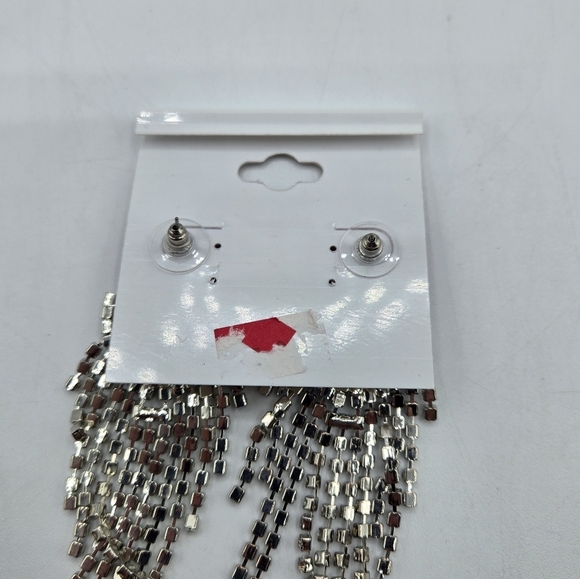 Charming Charlie Crystal Silver Chandelier Earrings - Picture 3 of 4